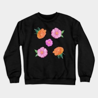 Orange and Pink Hand Painted Watercolour Flowers Pack Crewneck Sweatshirt